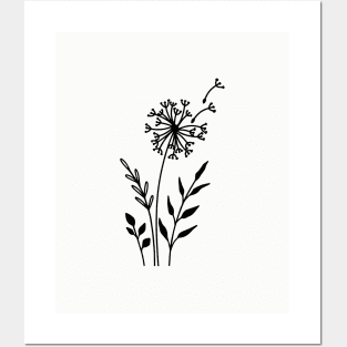 Minimalist dandelion Posters and Art